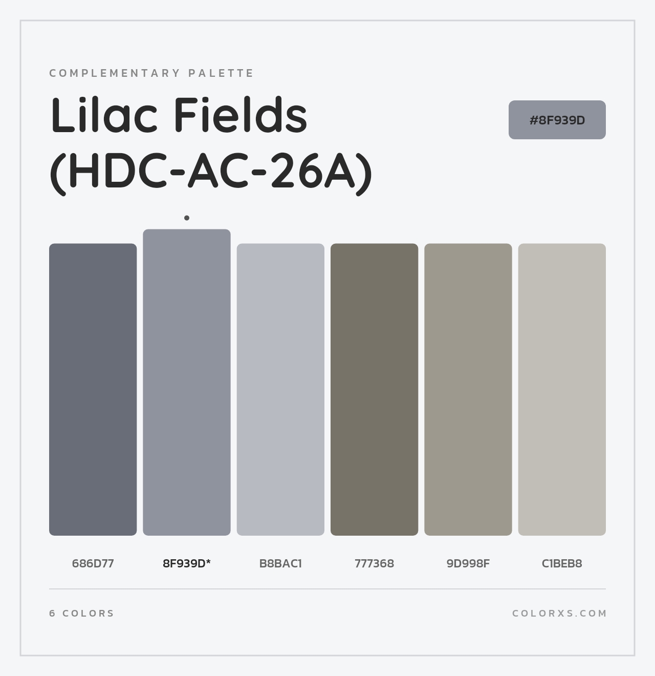 Lilac Fields (HDC-AC-26A) - Complementary Color Palette