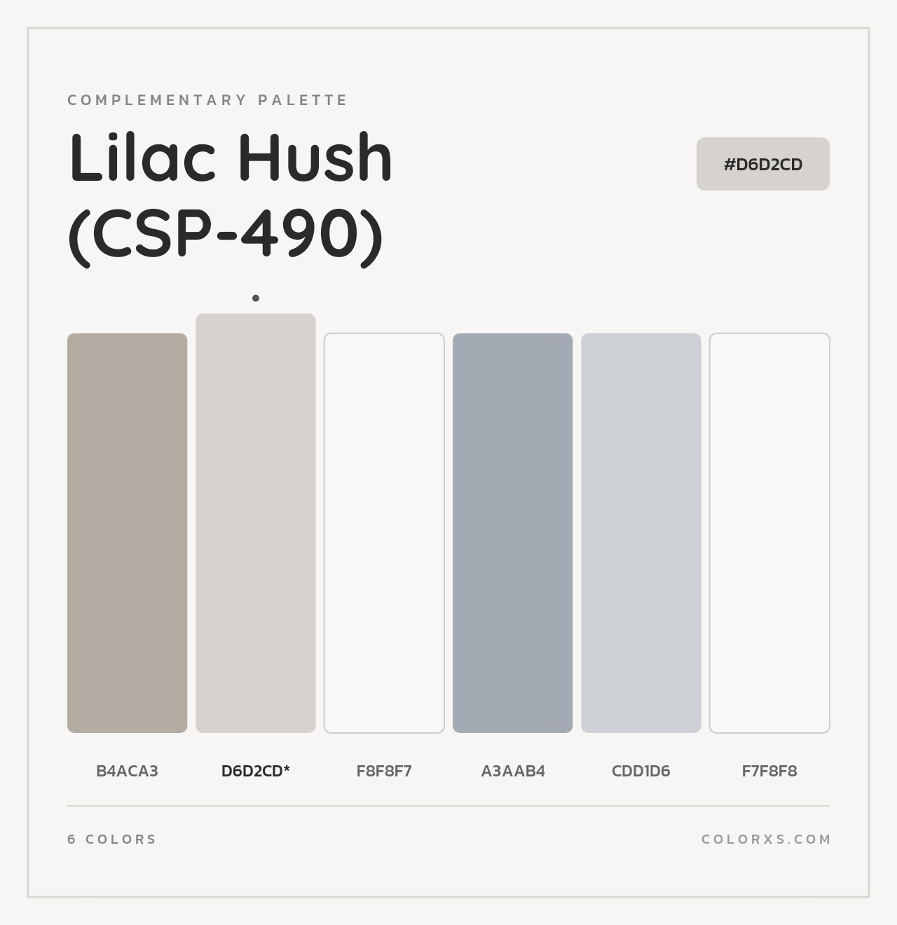 Lilac Hush (CSP-490) - Complementary Color Palette