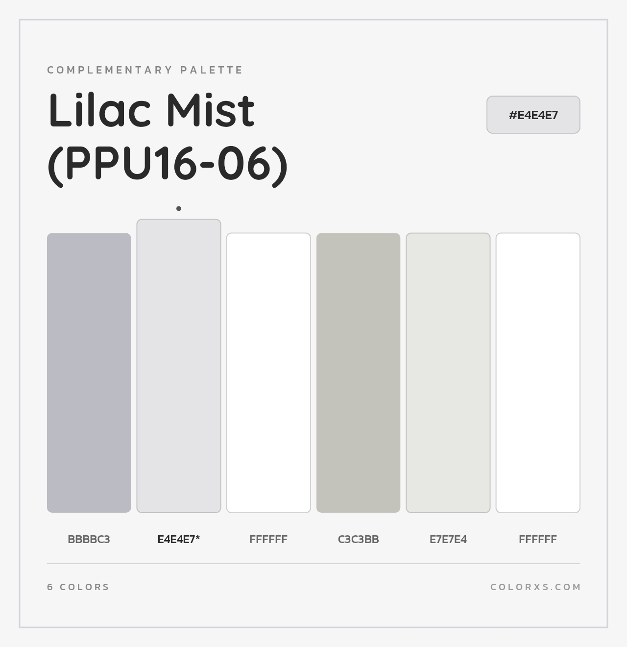 Lilac Mist (PPU16-06) - Complementary Color Palette