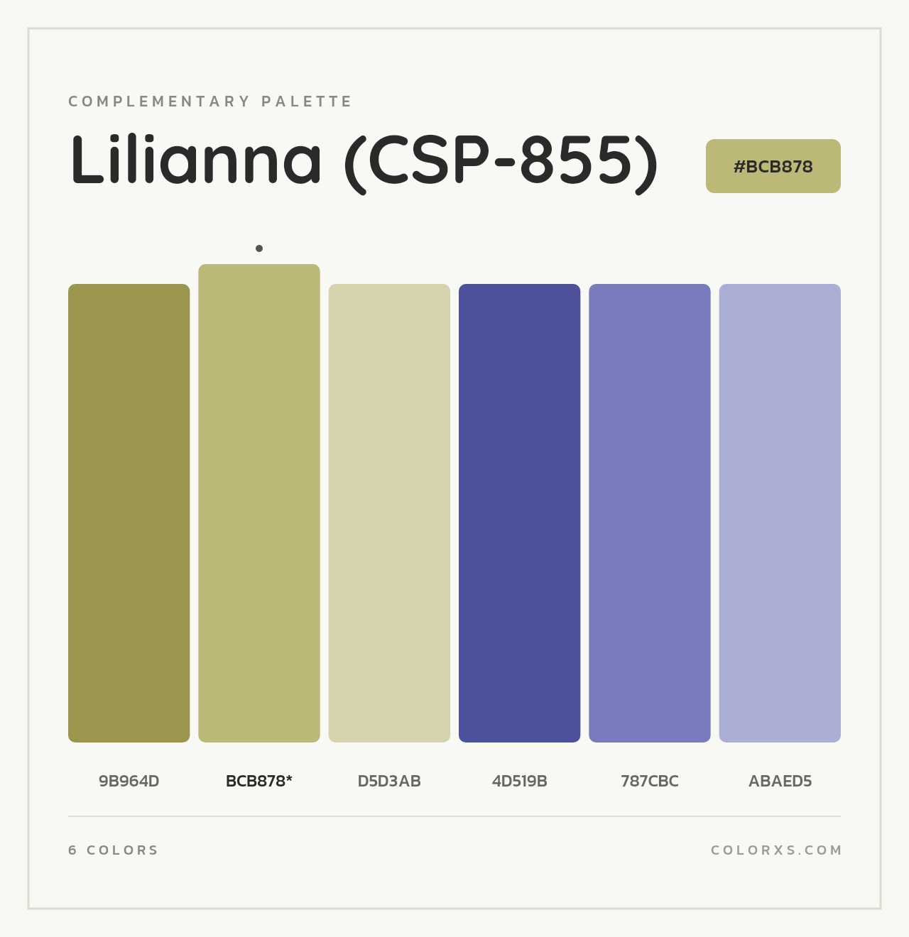 Lilianna (CSP-855) - Complementary Color Palette