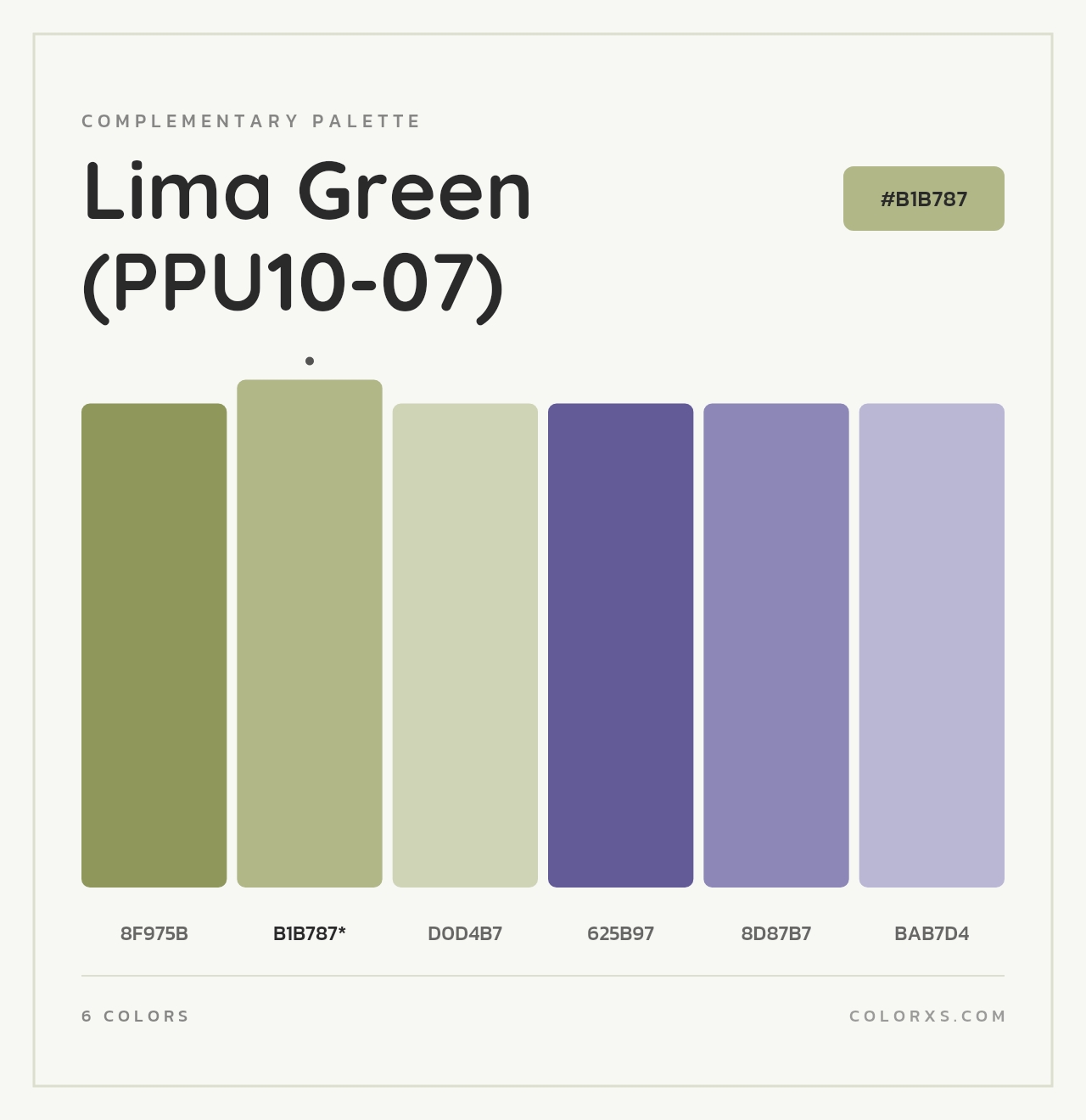 Lima Green (PPU10-07) - Complementary Color Palette