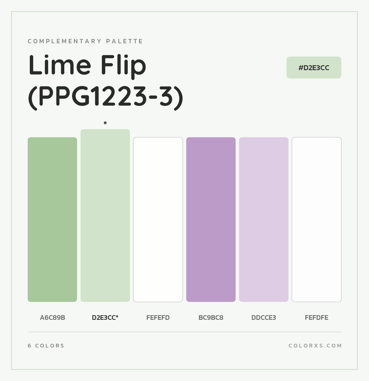 Lime Flip (PPG1223-3) - Complementary Color Palette