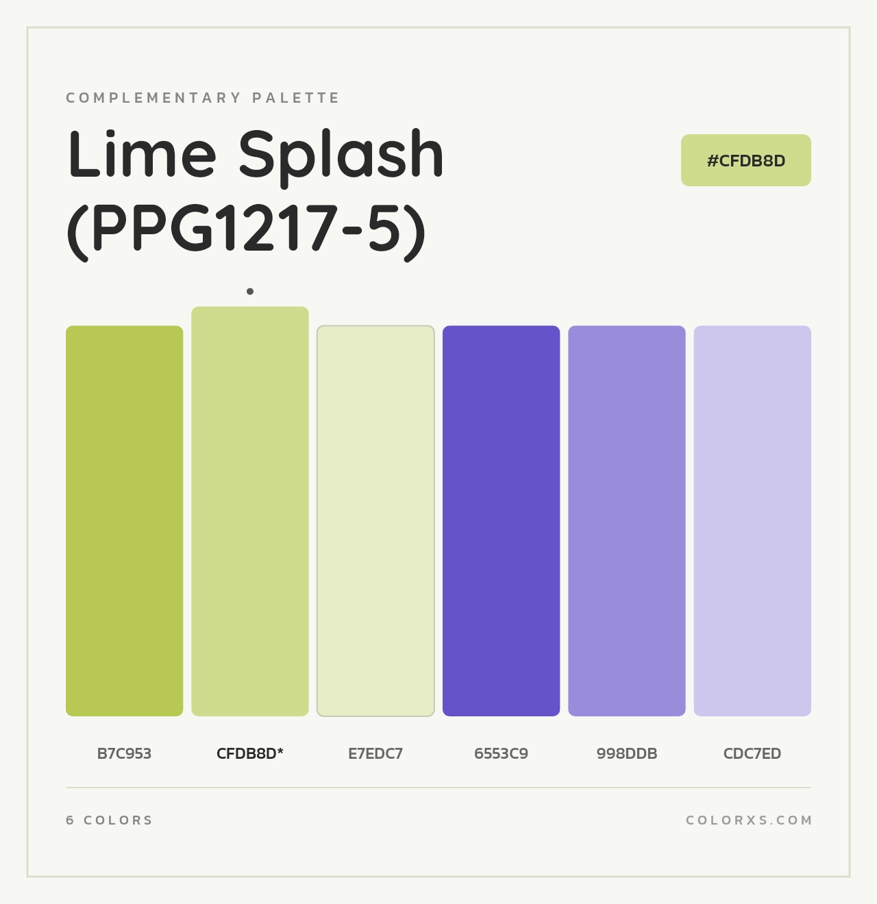 Lime Splash (PPG1217-5) - Complementary Color Palette