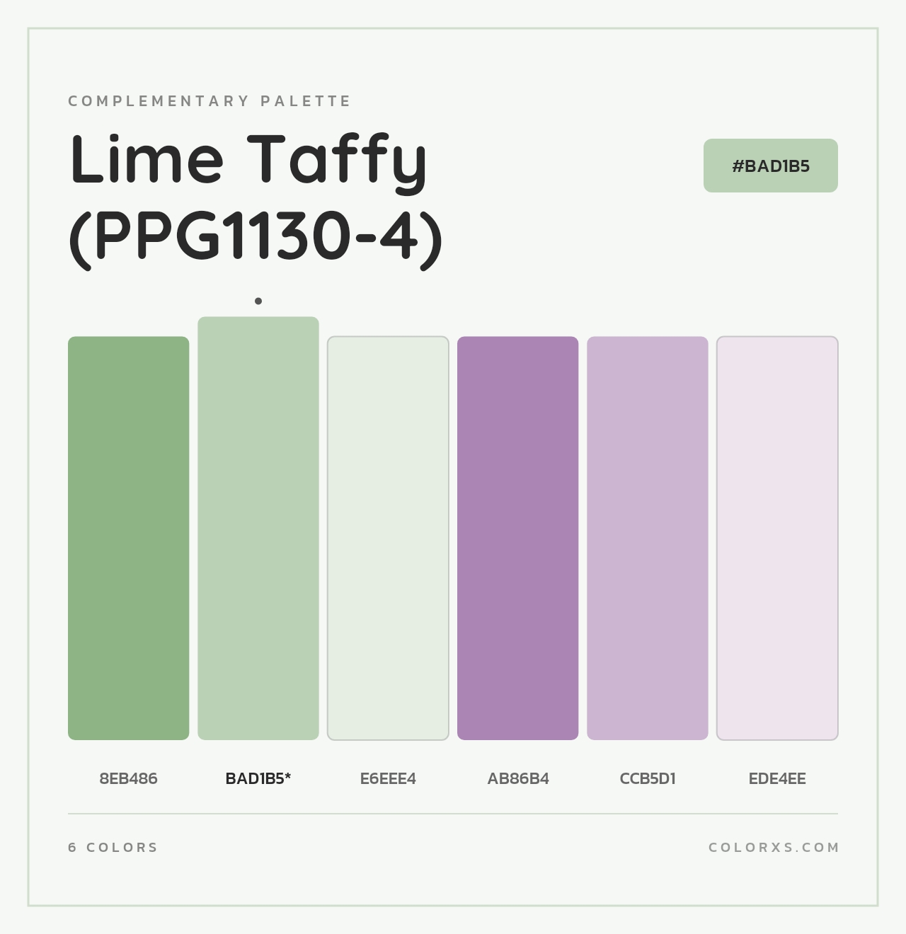 Lime Taffy (PPG1130-4) - Complementary Color Palette