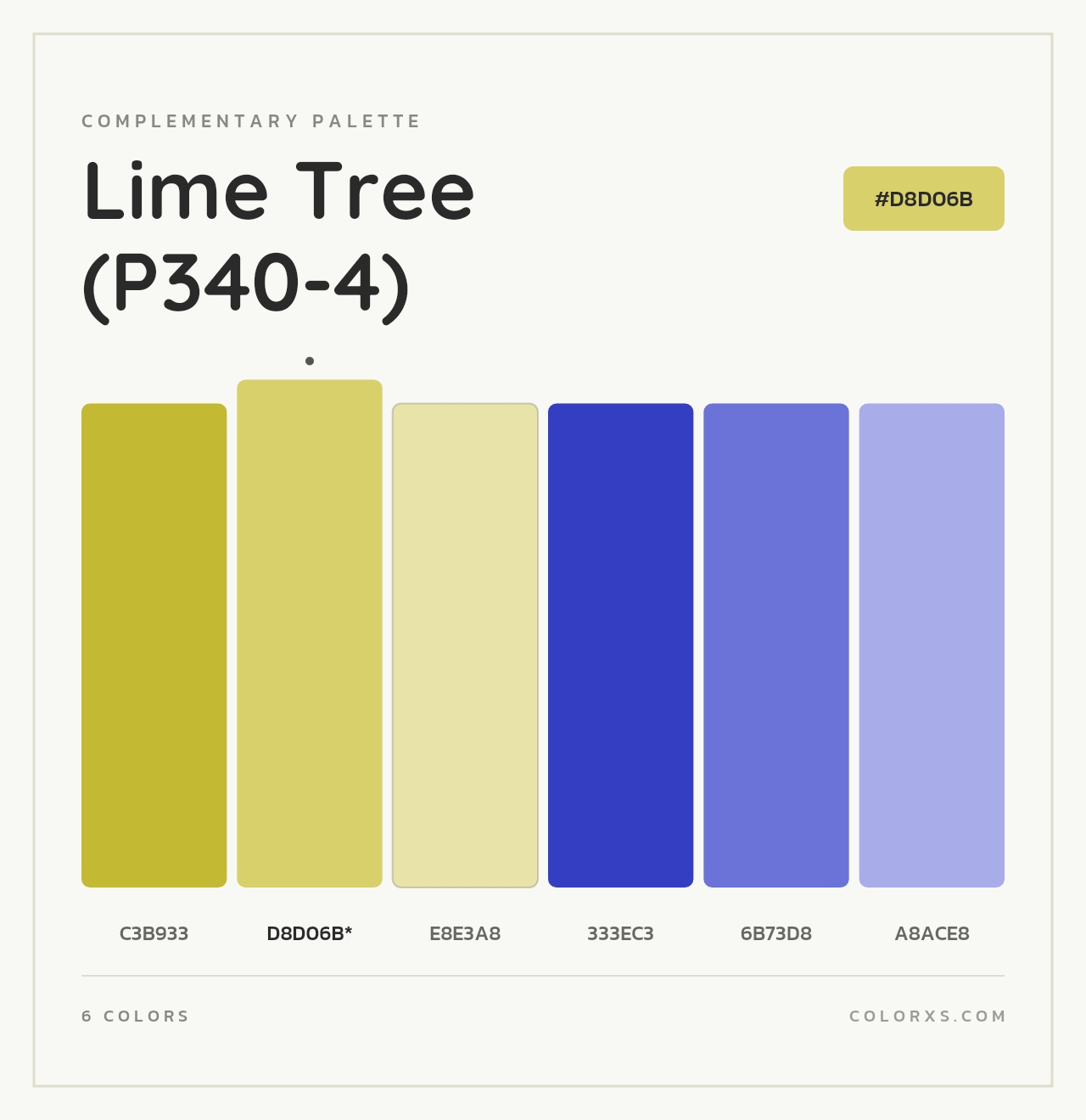 Lime Tree (P340-4) - Complementary Color Palette