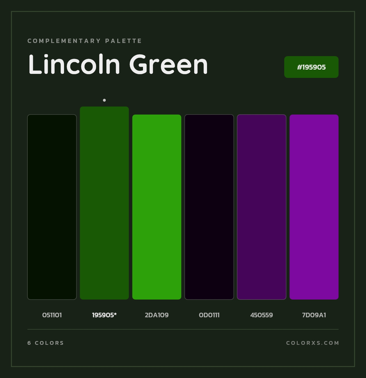 Lincoln Green - Complementary Color Palette