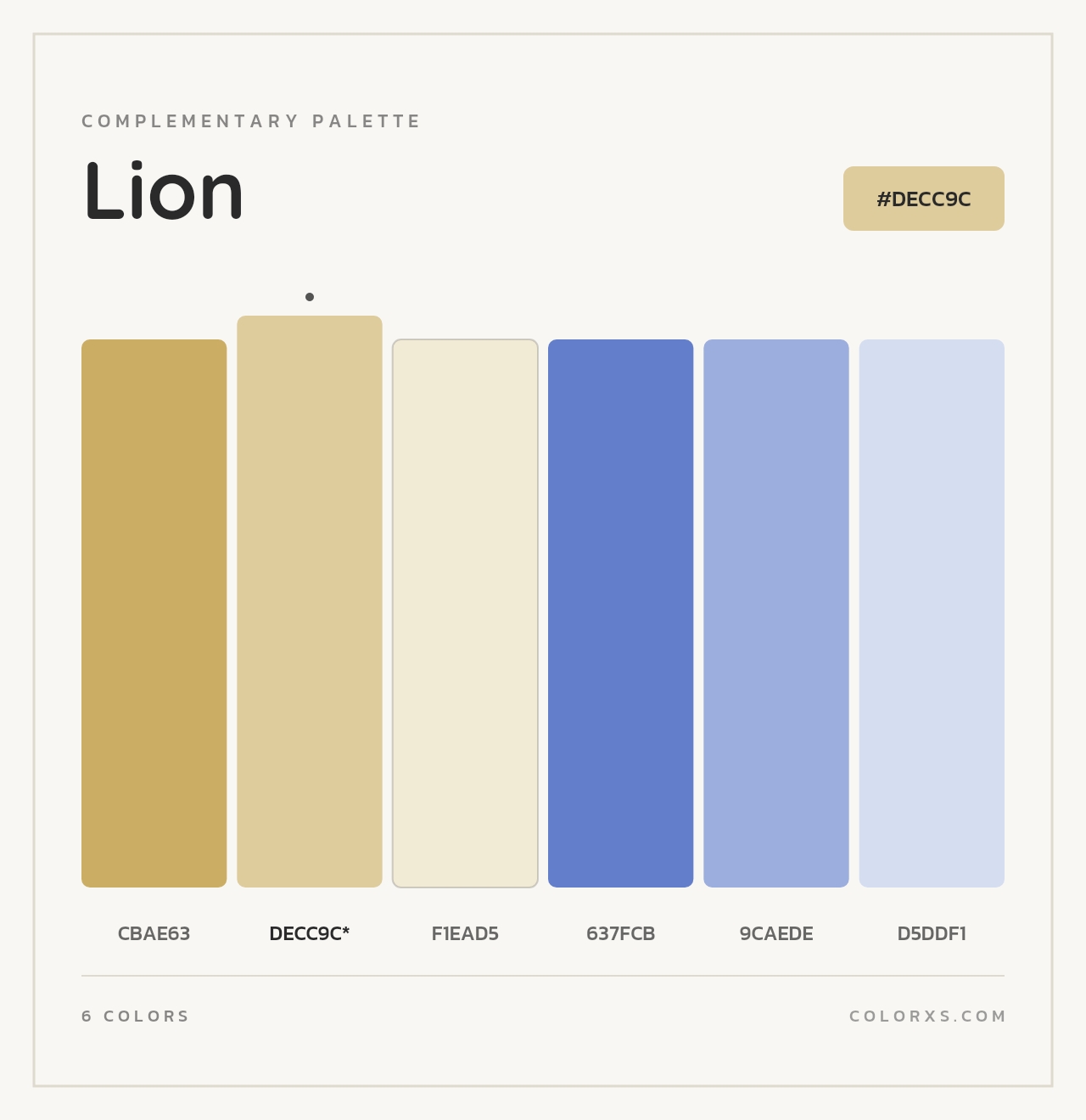 Lion - Complementary Color Palette
