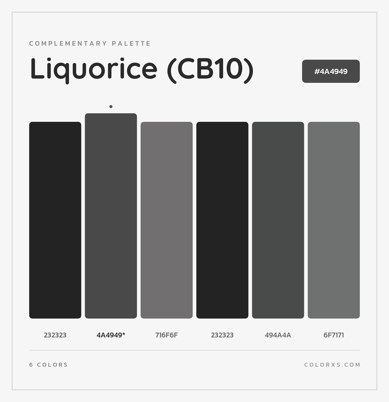 Liquorice (CB10) - Complementary Color Palette