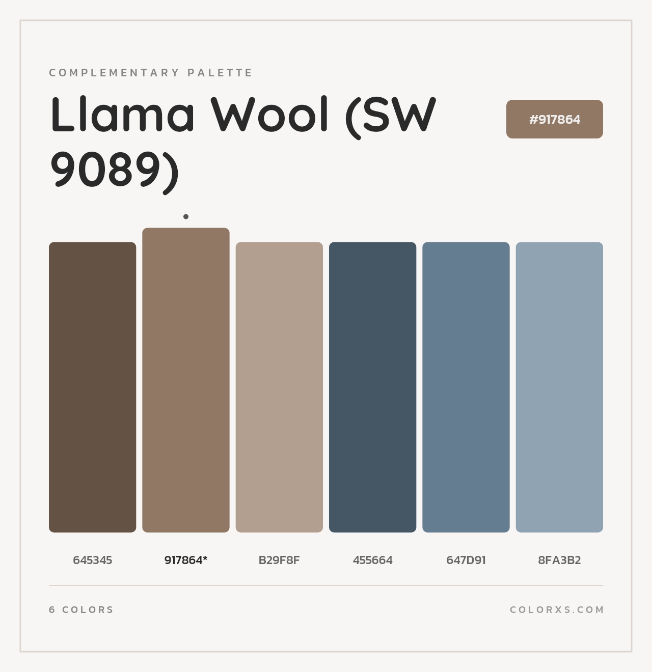 Llama Wool (SW 9089) - Complementary Color Palette