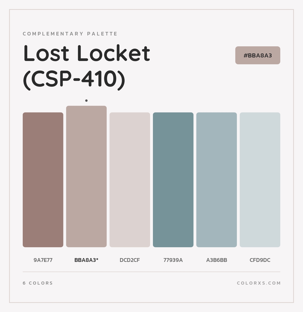 Lost Locket (CSP-410) - Complementary Color Palette