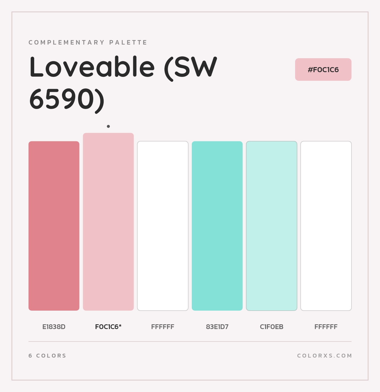 Loveable (SW 6590) - Complementary Color Palette