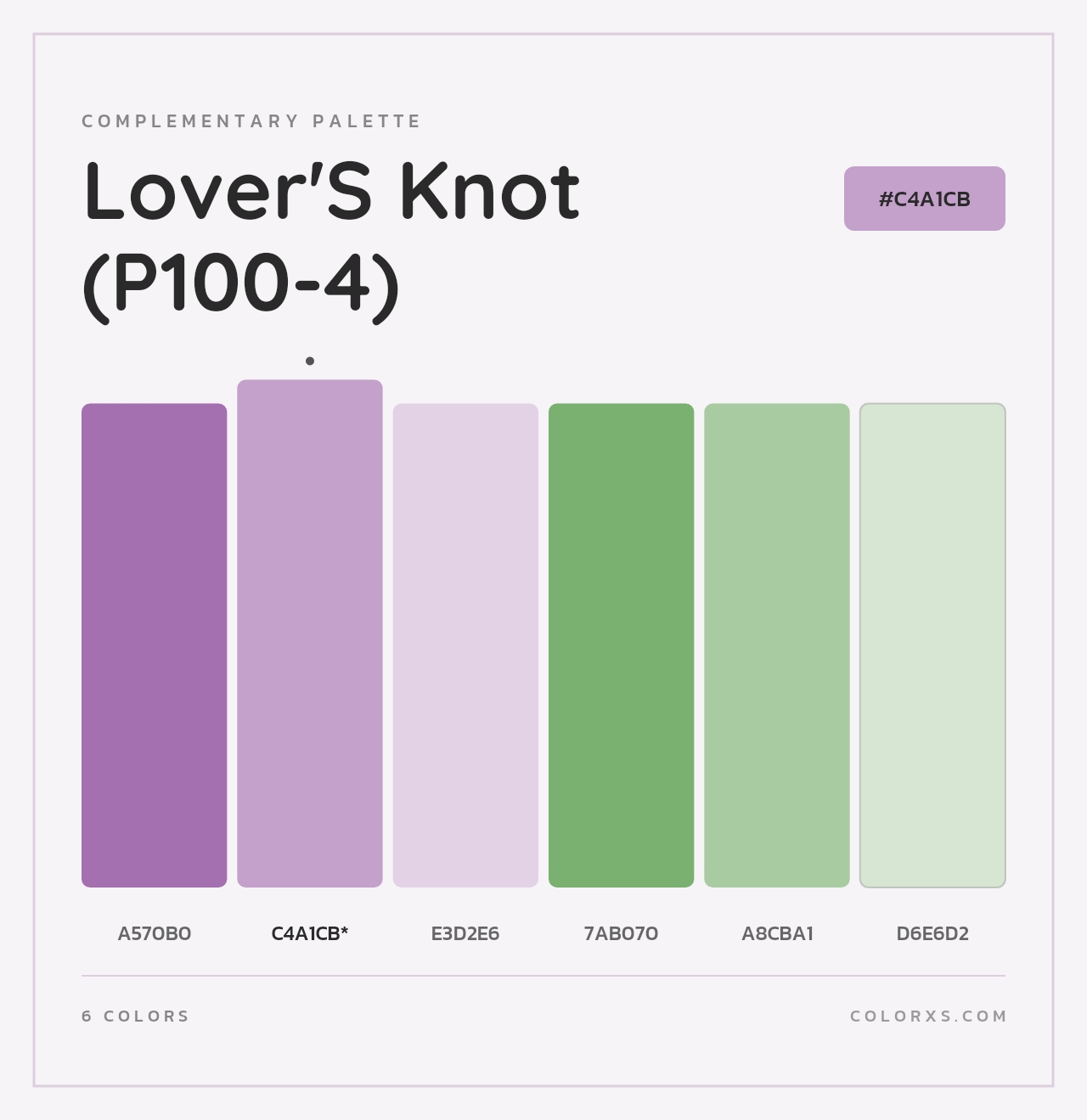Lover'S Knot (P100-4) - Complementary Color Palette