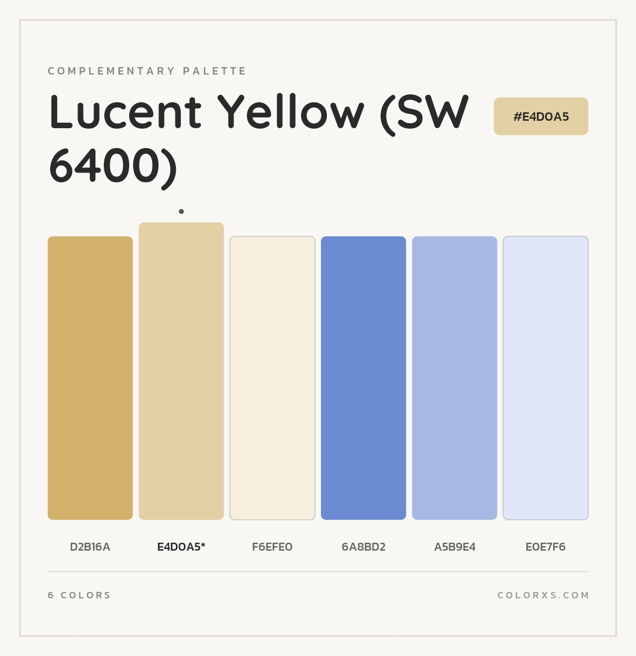Lucent Yellow (SW 6400) - Complementary Color Palette