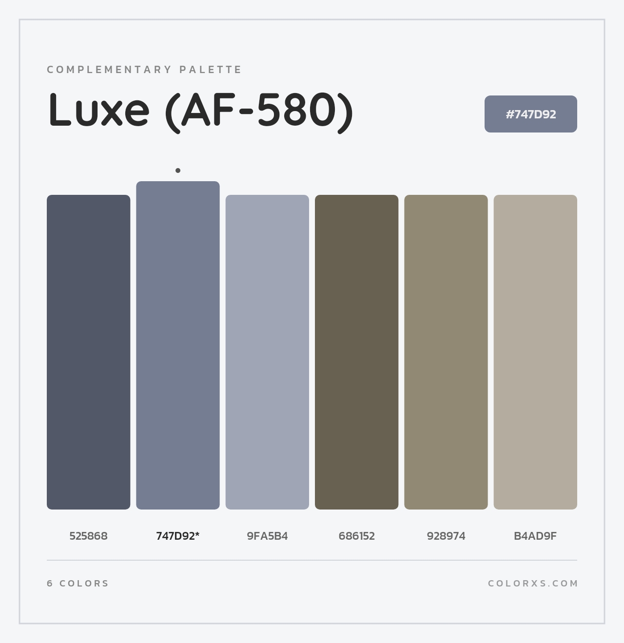Luxe (AF-580) - Complementary Color Palette