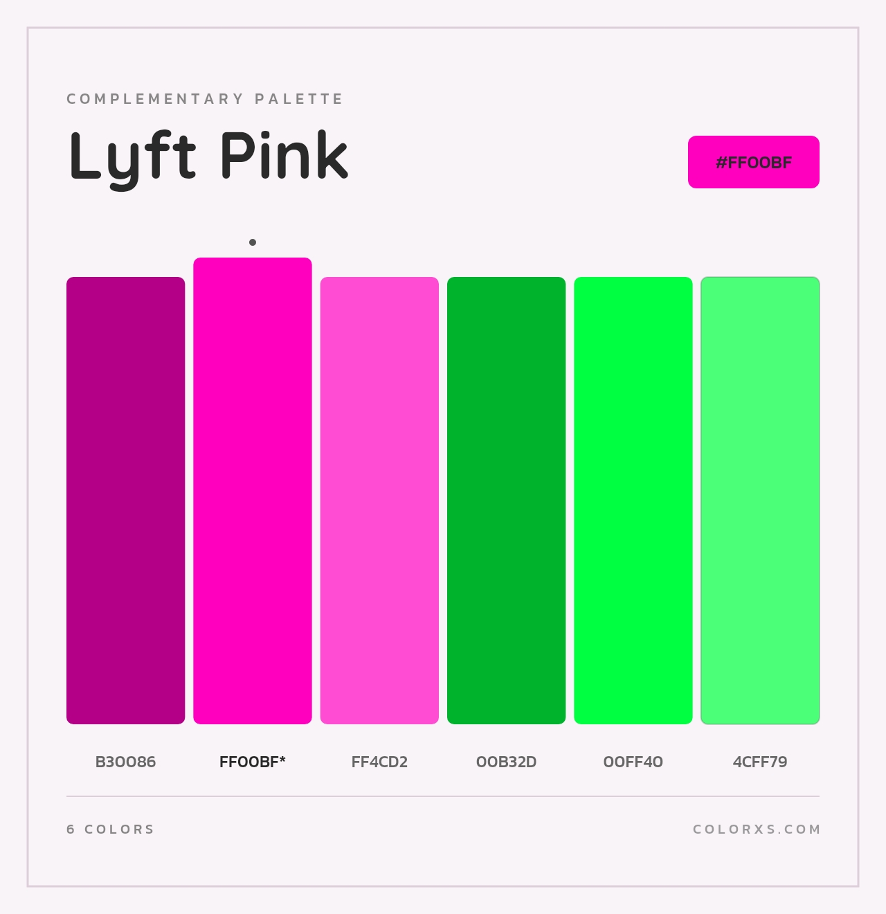 Lyft Pink - Complementary Color Palette