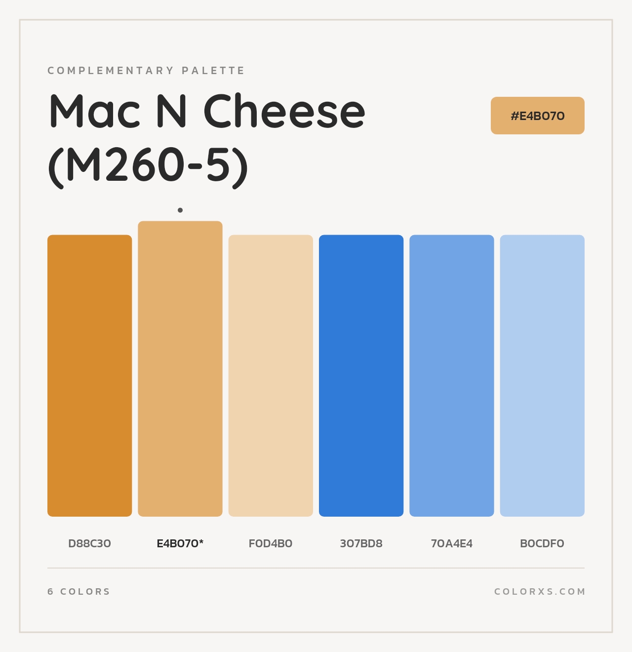 Mac N Cheese (M260-5) - Complementary Color Palette