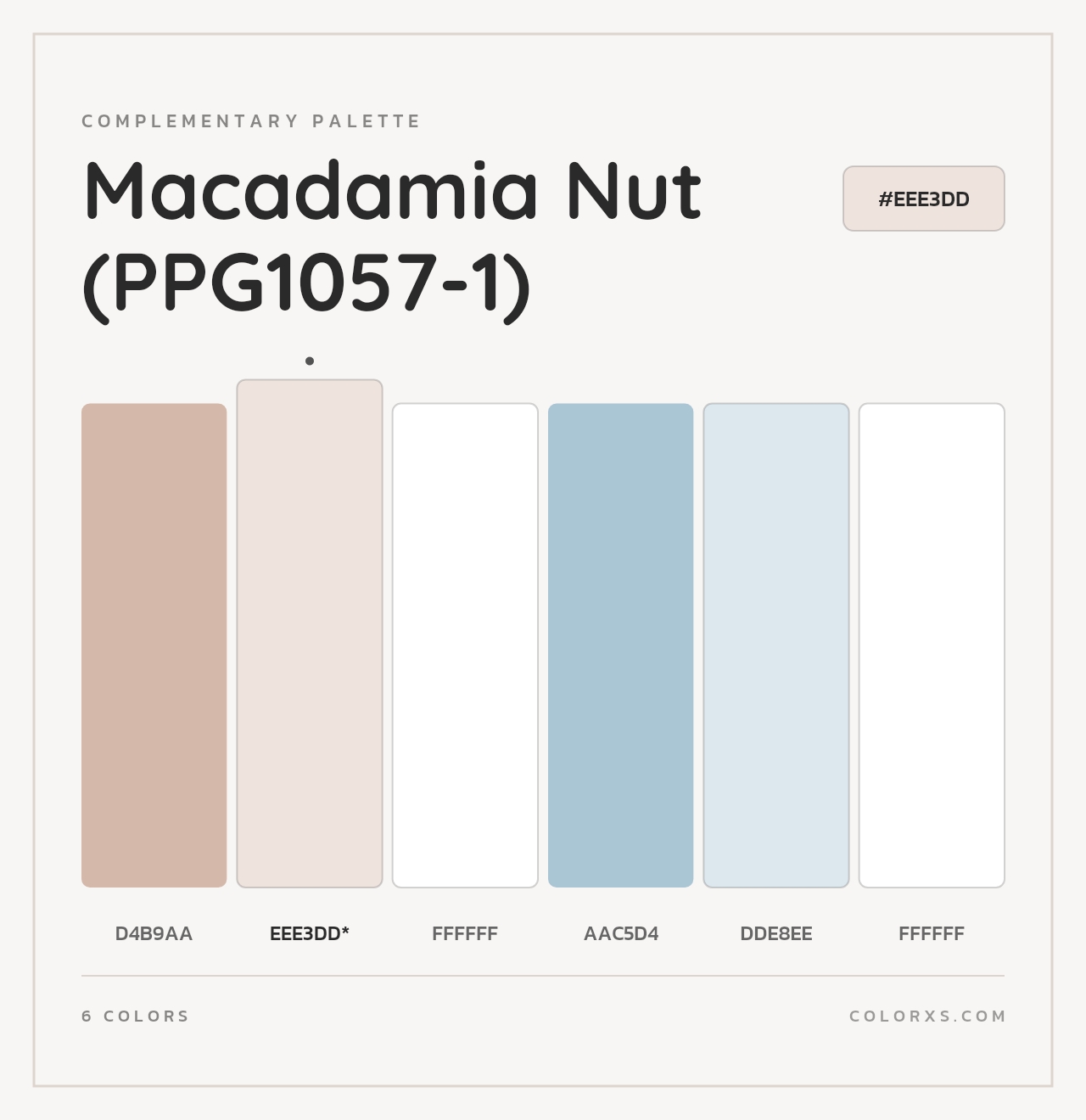 Macadamia Nut (PPG1057-1) - Complementary Color Palette