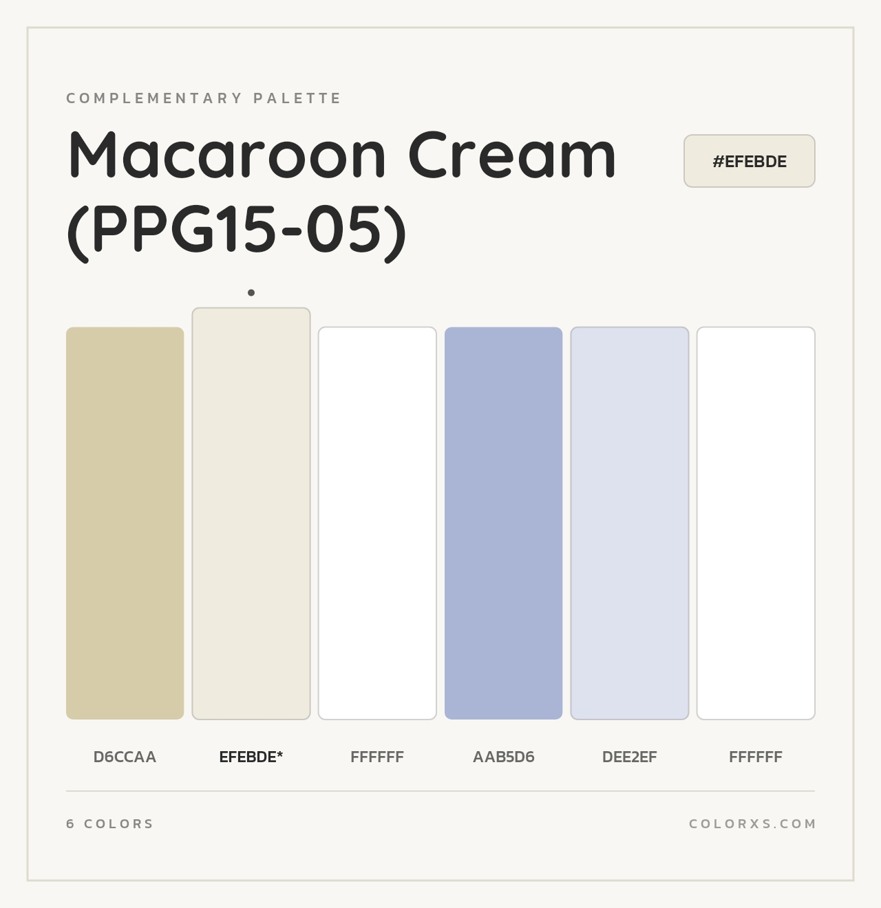 Macaroon Cream (PPG15-05) - Complementary Color Palette
