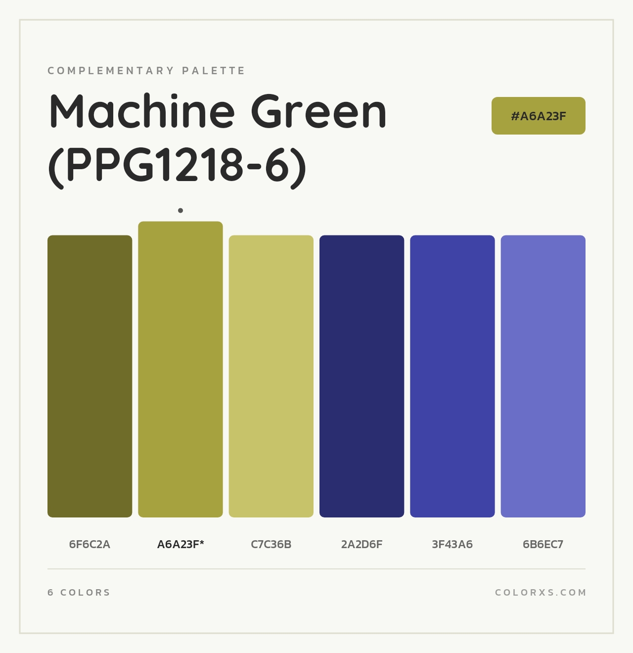 Machine Green (PPG1218-6) - Complementary Color Palette