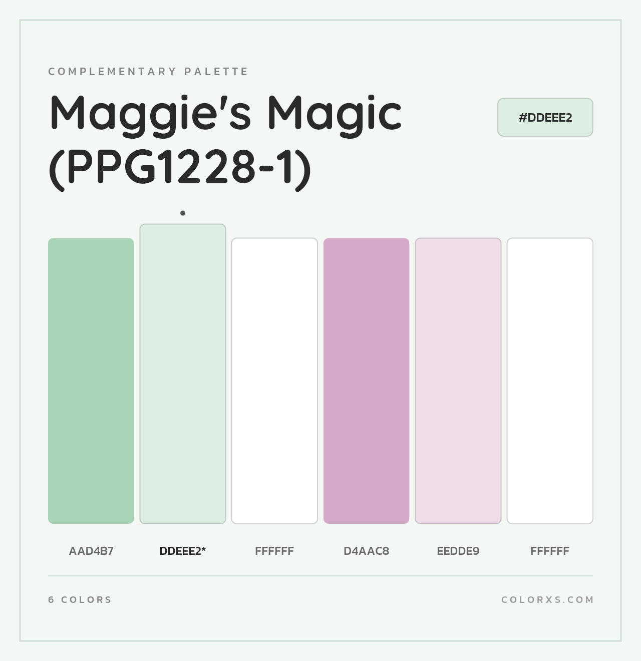 Maggie's Magic (PPG1228-1) - Complementary Color Palette