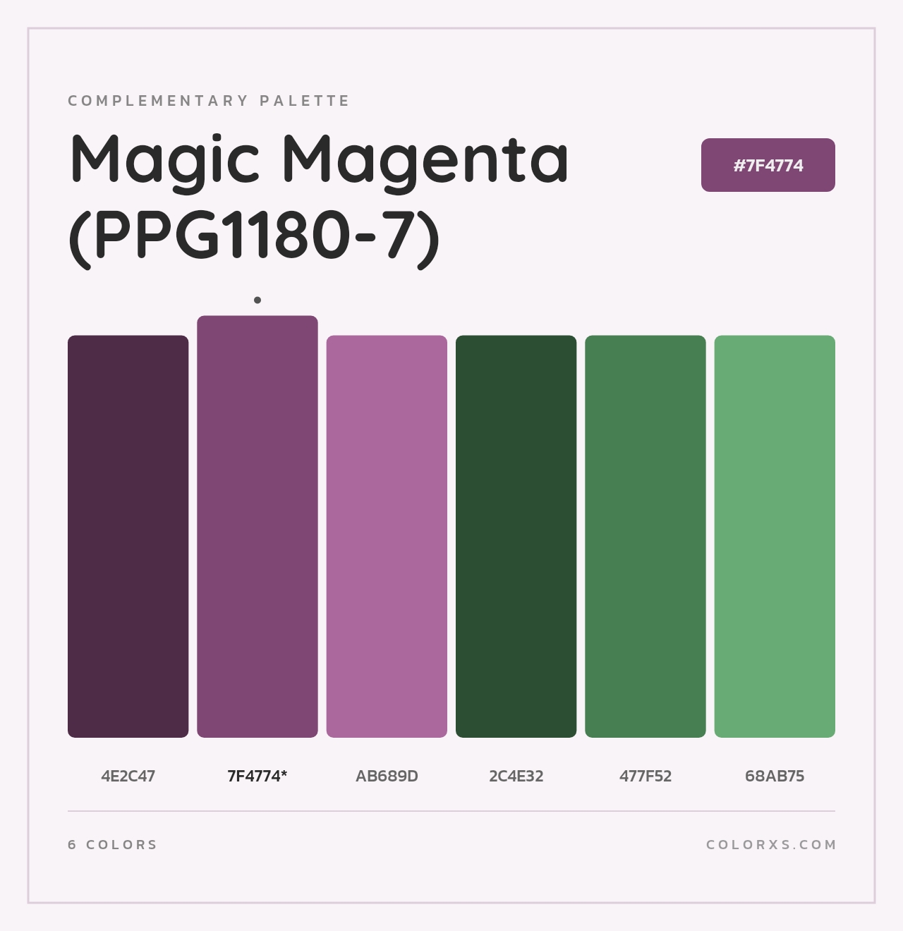 Magic Magenta (PPG1180-7) - Complementary Color Palette
