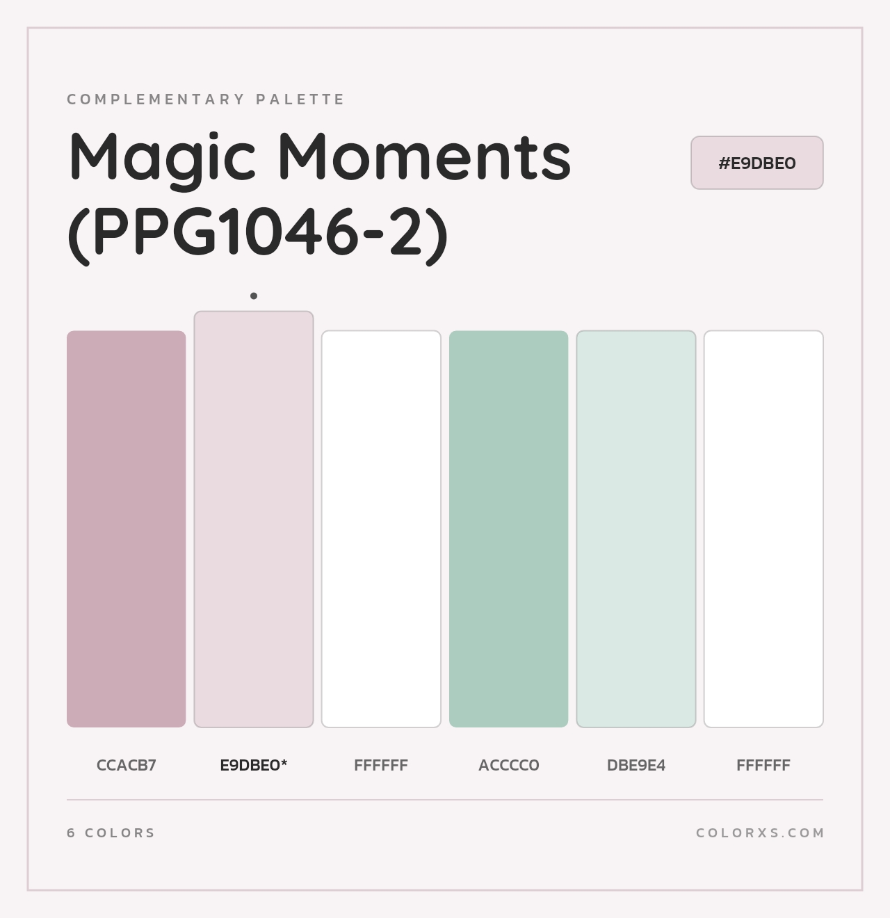 Magic Moments (PPG1046-2) - Complementary Color Palette