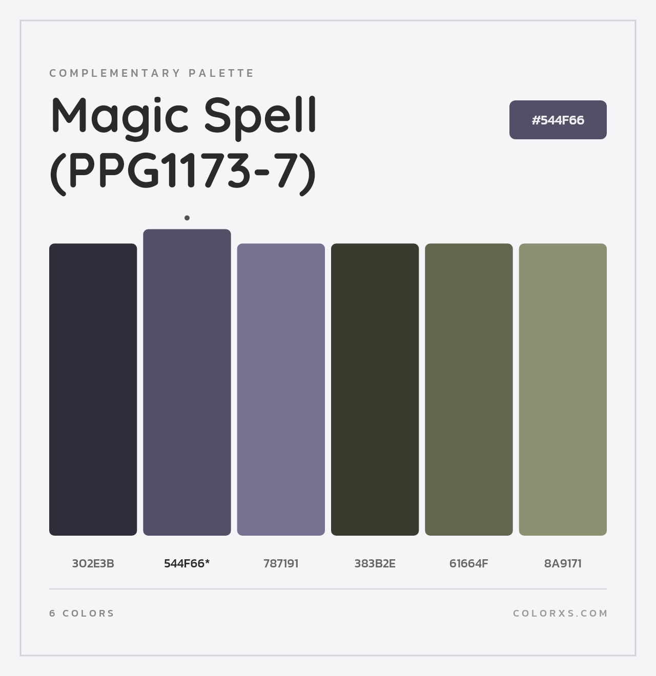 Magic Spell (PPG1173-7) - Complementary Color Palette