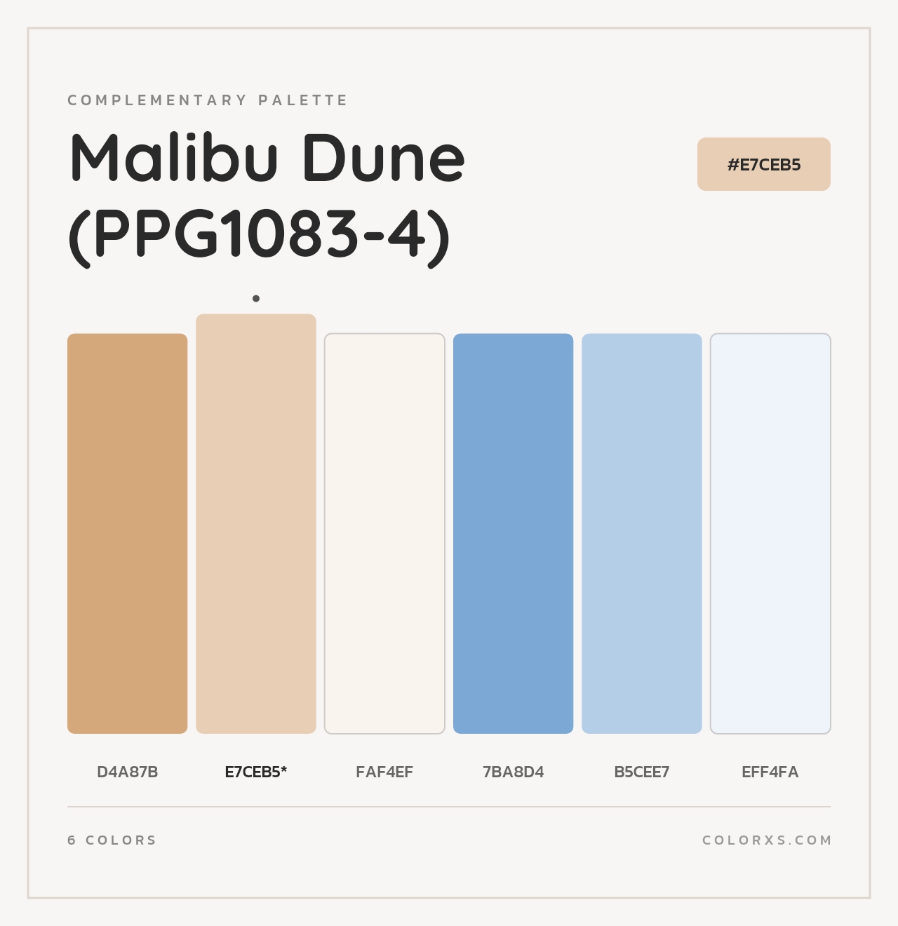Malibu Dune (PPG1083-4) - Complementary Color Palette