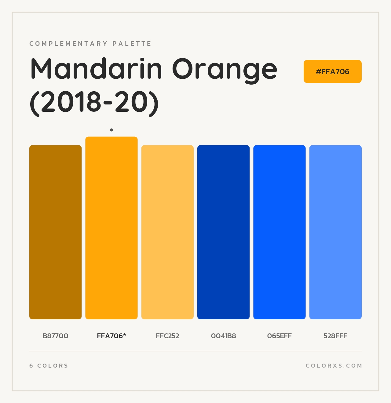 Mandarin Orange (2018-20) - Complementary Color Palette