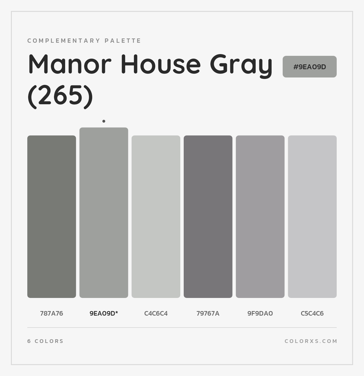 Manor House Gray (265) - Complementary Color Palette