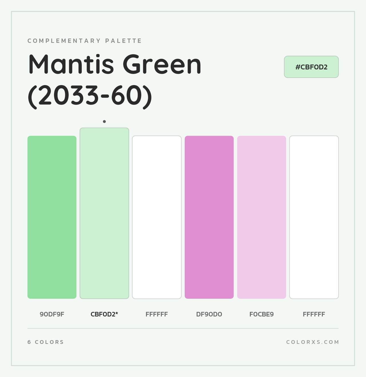 Mantis Green (2033-60) - Complementary Color Palette