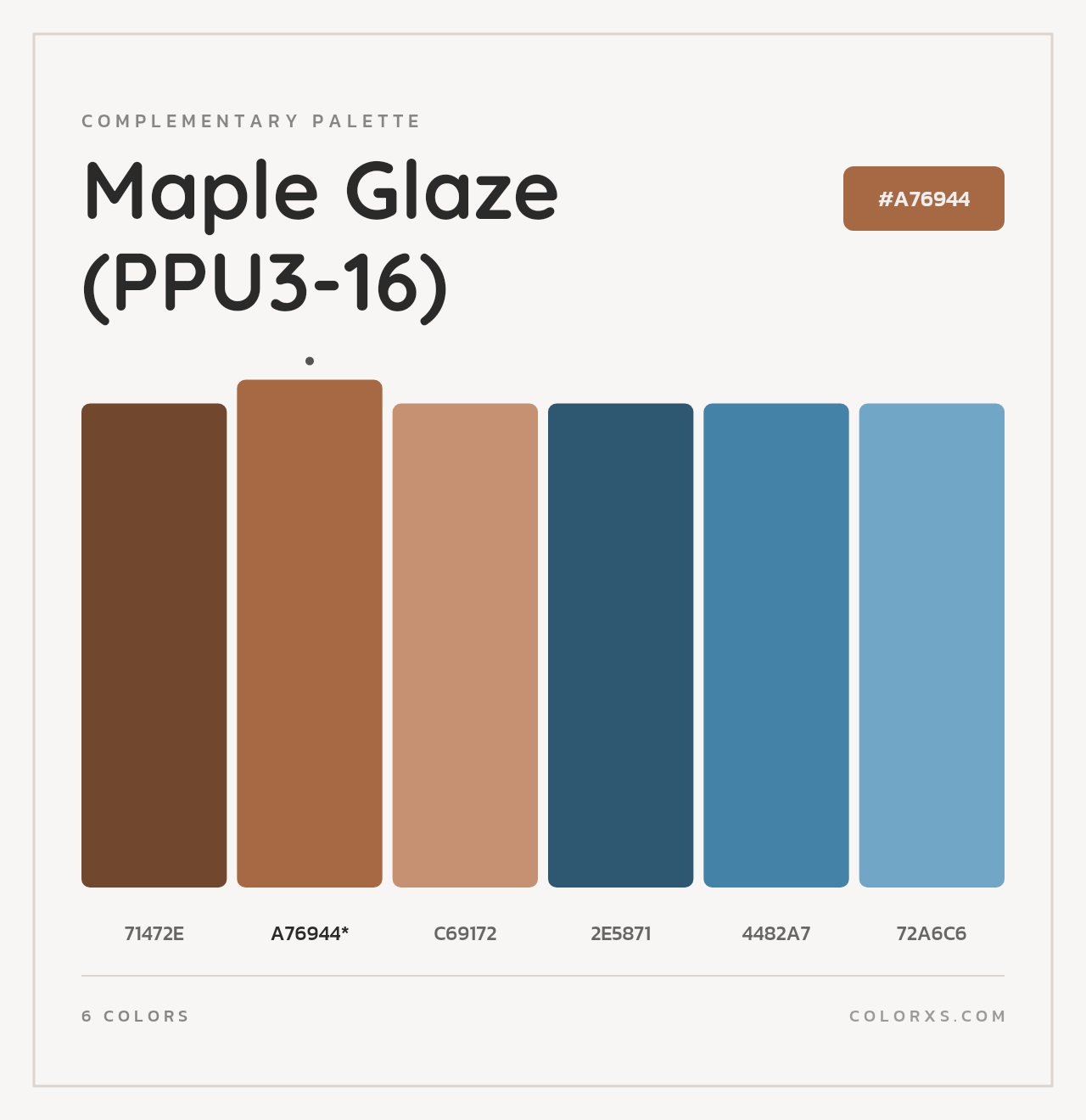 Maple Glaze (PPU3-16) - Complementary Color Palette