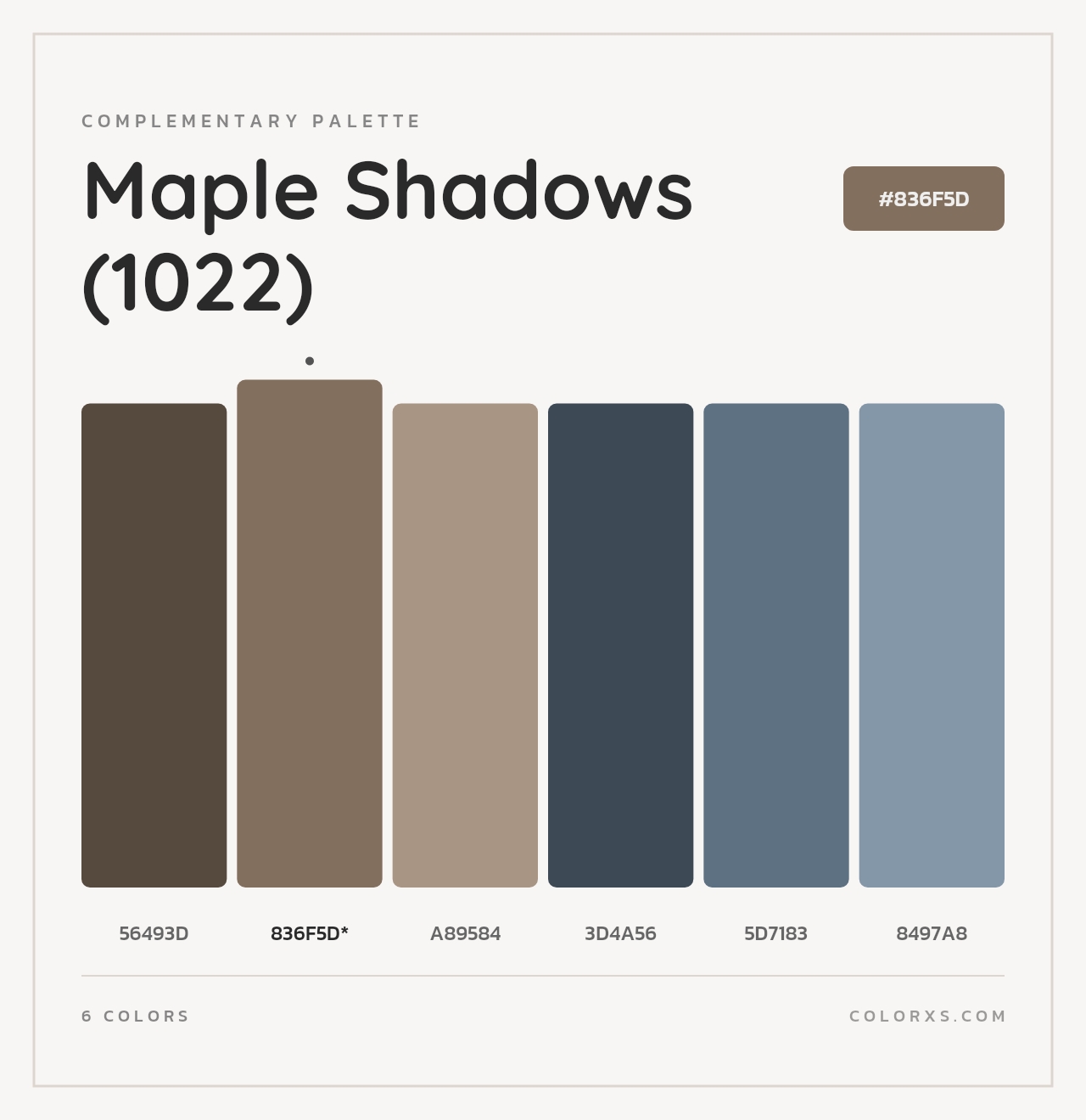 Maple Shadows (1022) - Complementary Color Palette