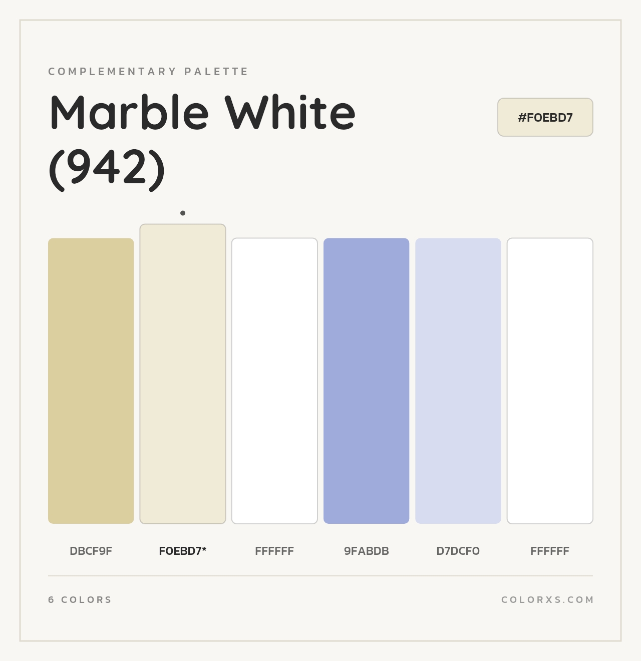 Marble White (942) - Complementary Color Palette
