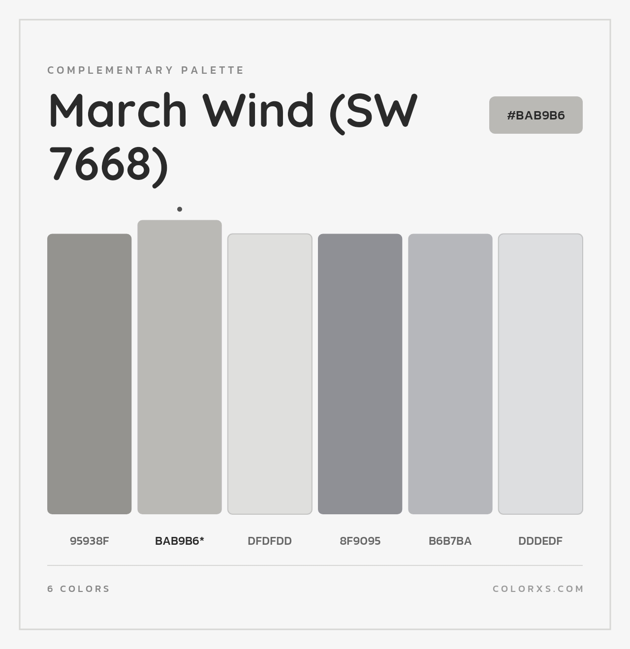 March Wind (SW 7668) - Complementary Color Palette