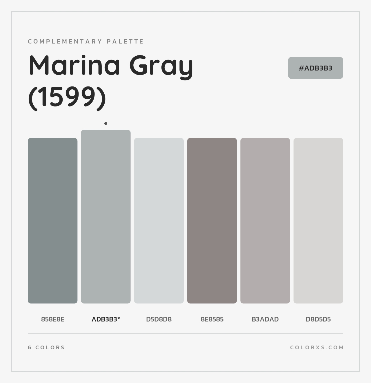 Marina Gray (1599) - Complementary Color Palette