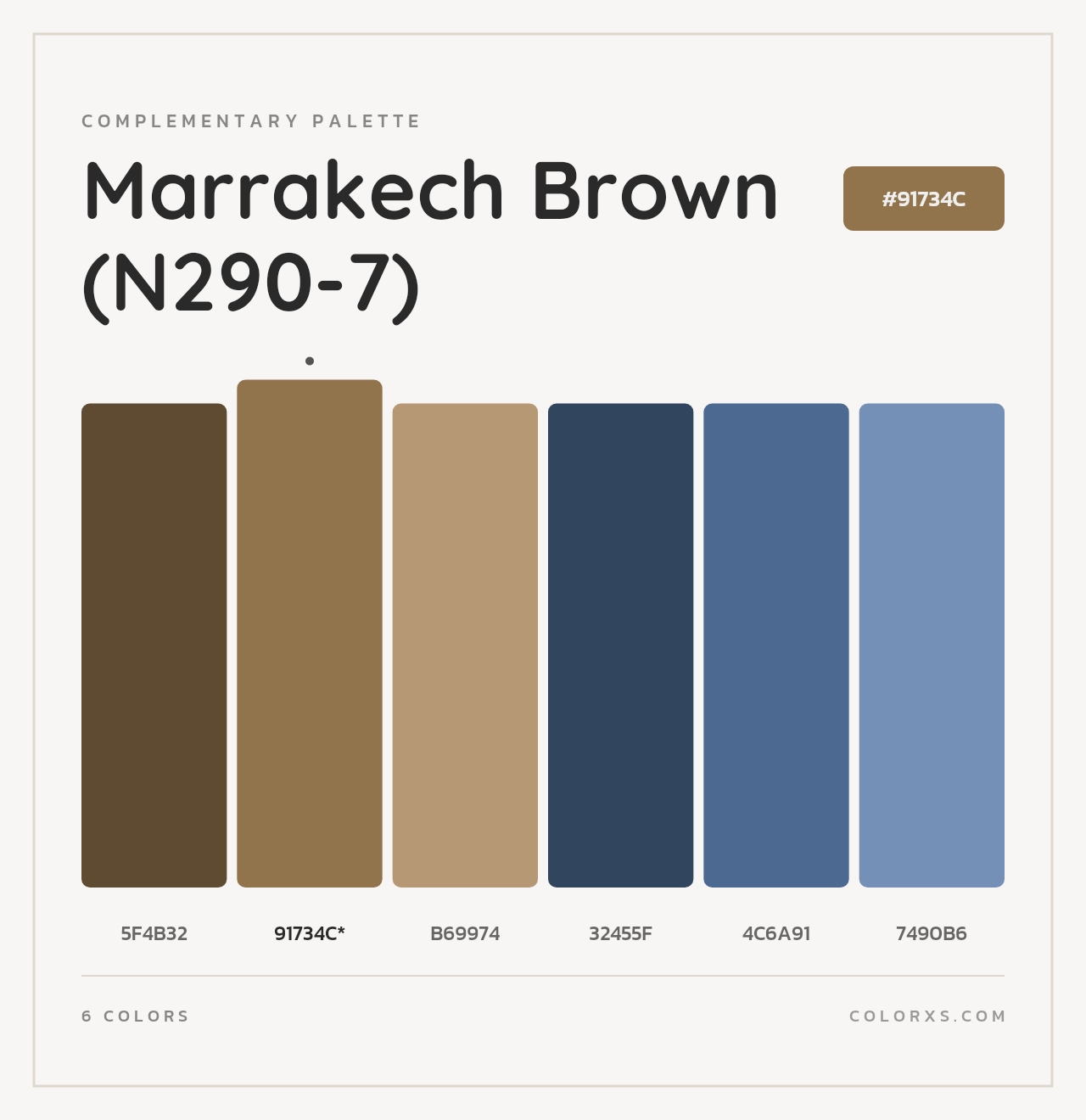 Marrakech Brown (N290-7) - Complementary Color Palette