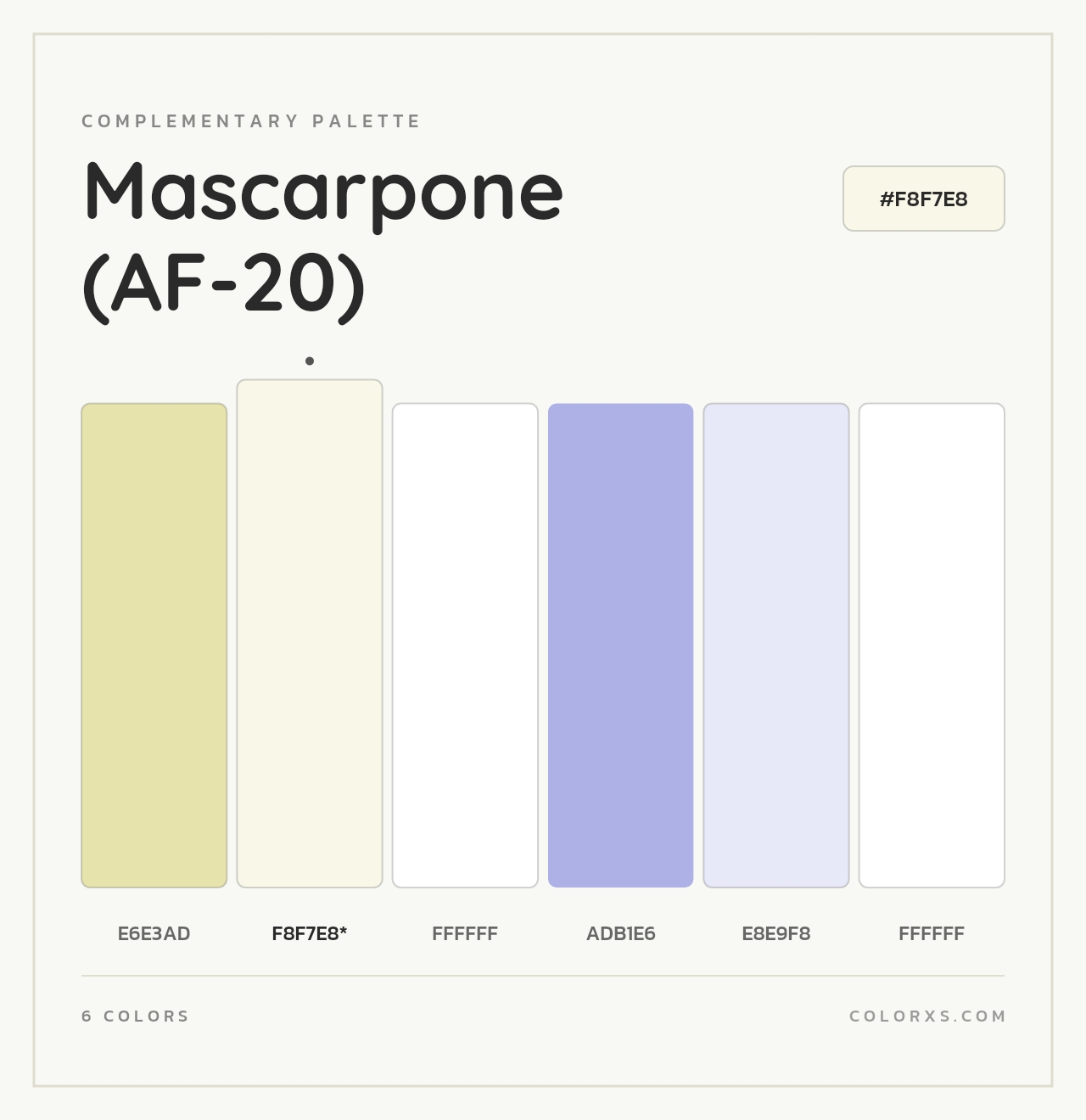Mascarpone (AF-20) - Complementary Color Palette