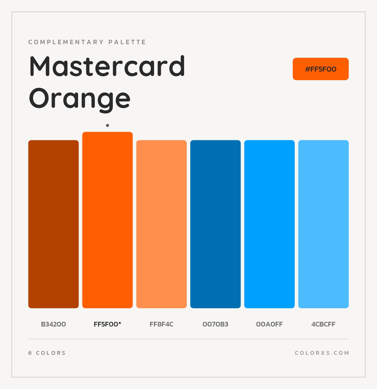 Mastercard Orange - Complementary Color Palette
