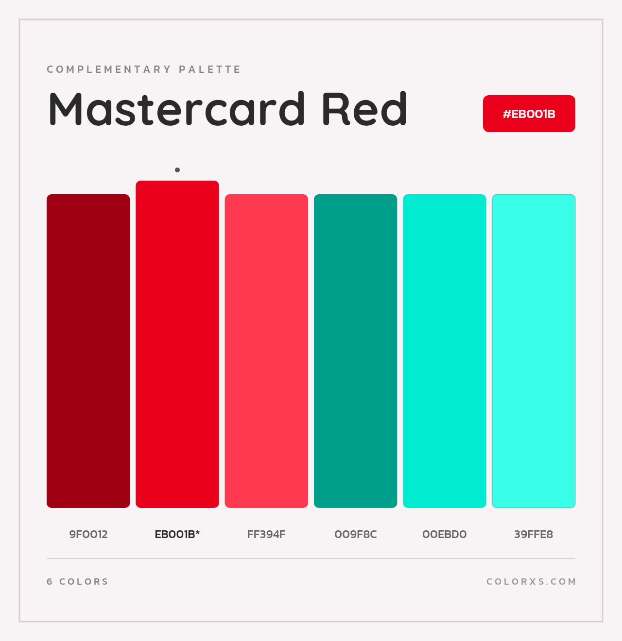 Mastercard Red - Complementary Color Palette