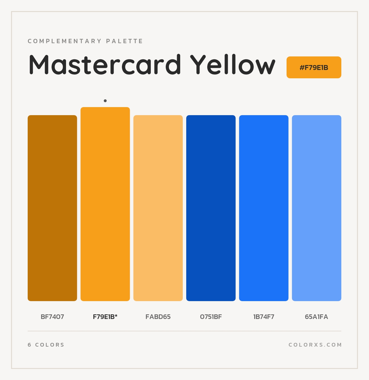Mastercard Yellow - Complementary Color Palette