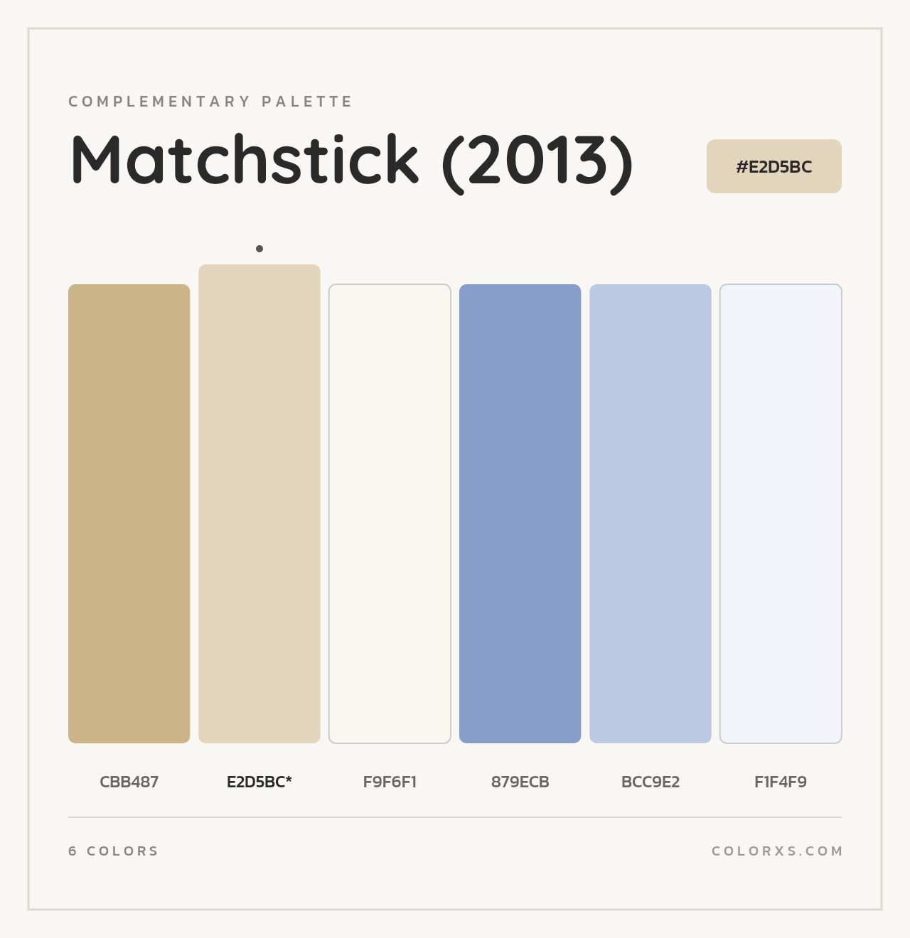 Matchstick (2013) - Complementary Color Palette