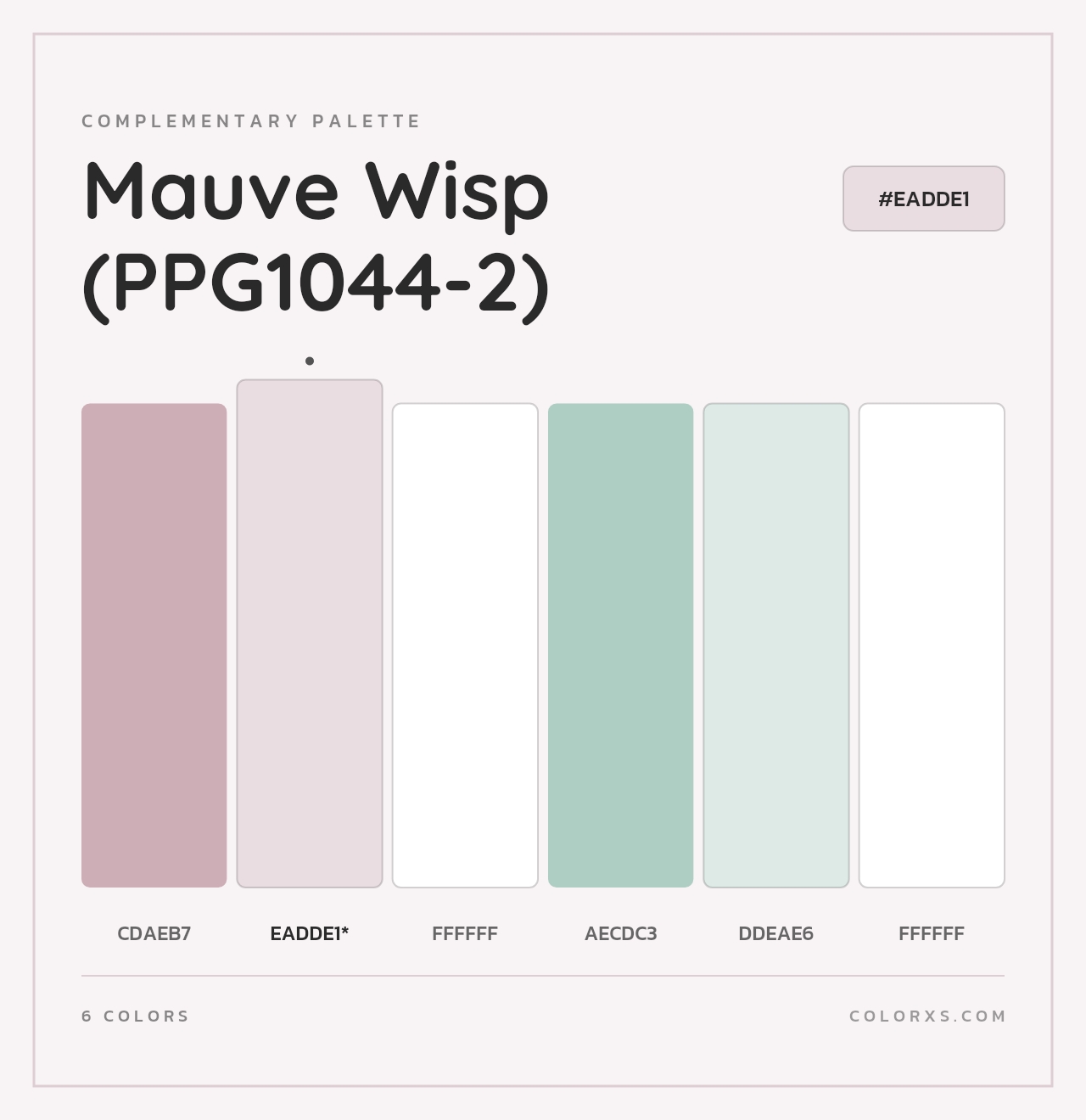Mauve Wisp (PPG1044-2) - Complementary Color Palette