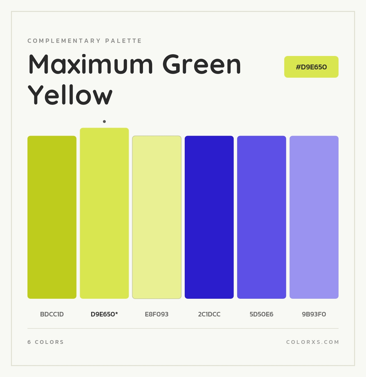 Maximum Green Yellow - Complementary Color Palette