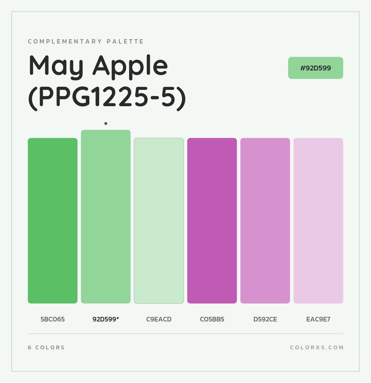 May Apple (PPG1225-5) - Complementary Color Palette