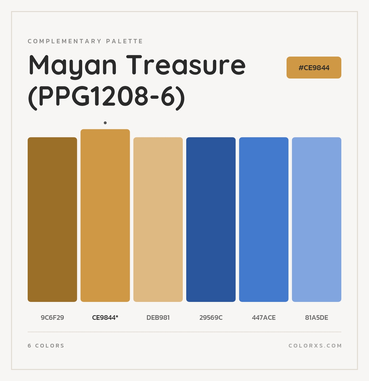 Mayan Treasure (PPG1208-6) - Complementary Color Palette