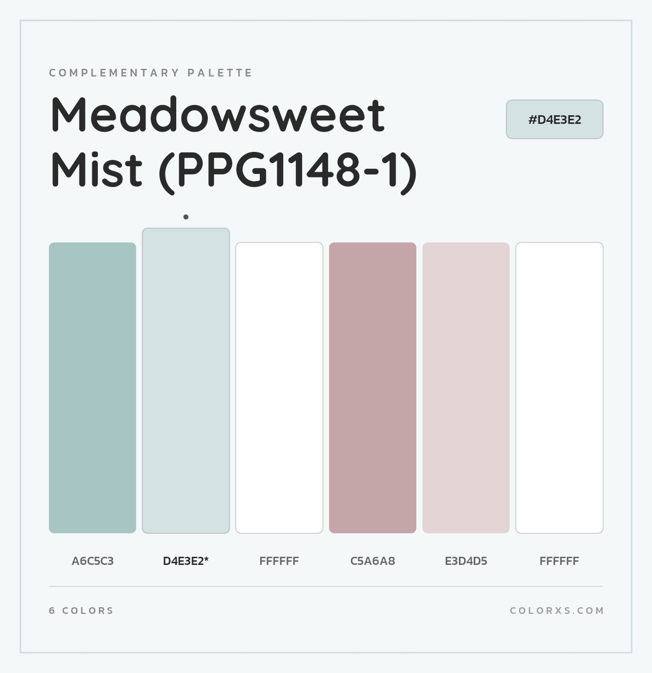 Meadowsweet Mist (PPG1148-1) - Complementary Color Palette
