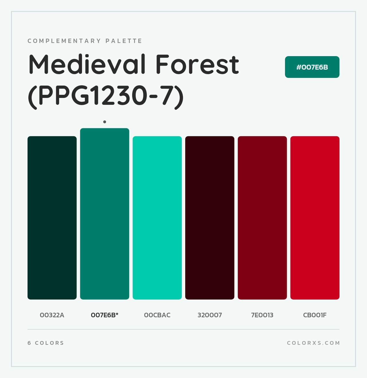Medieval Forest (PPG1230-7) - Complementary Color Palette