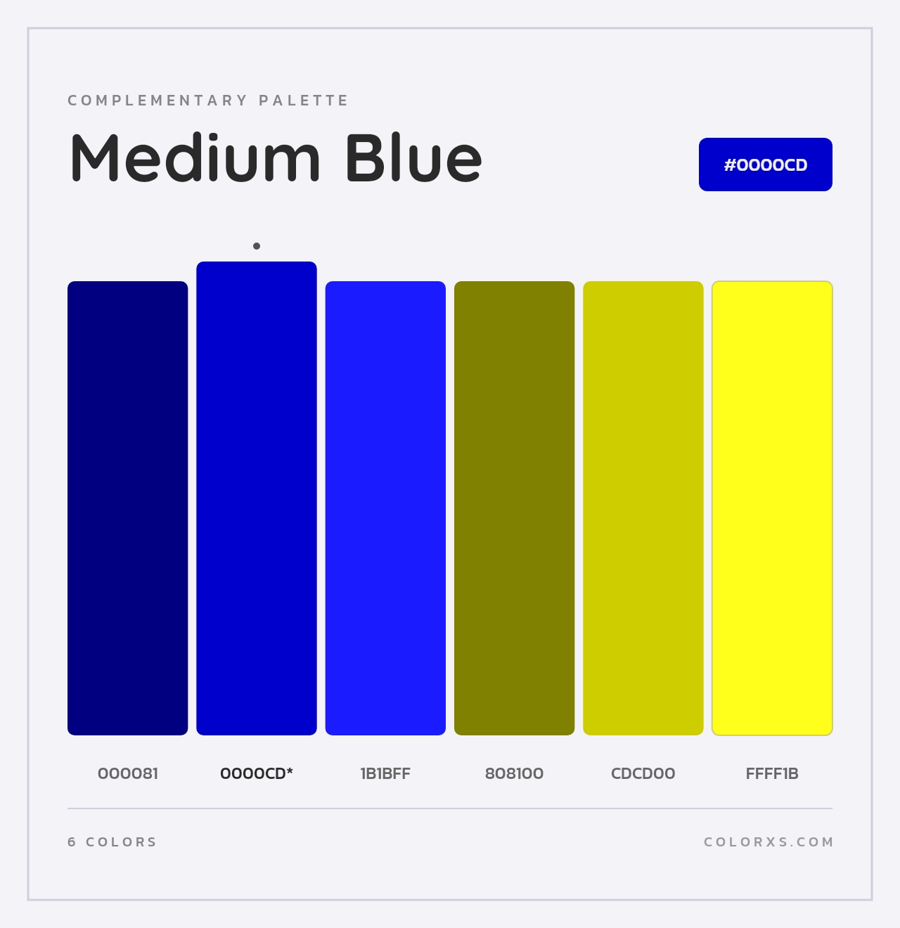 Medium Blue - Complementary Color Palette