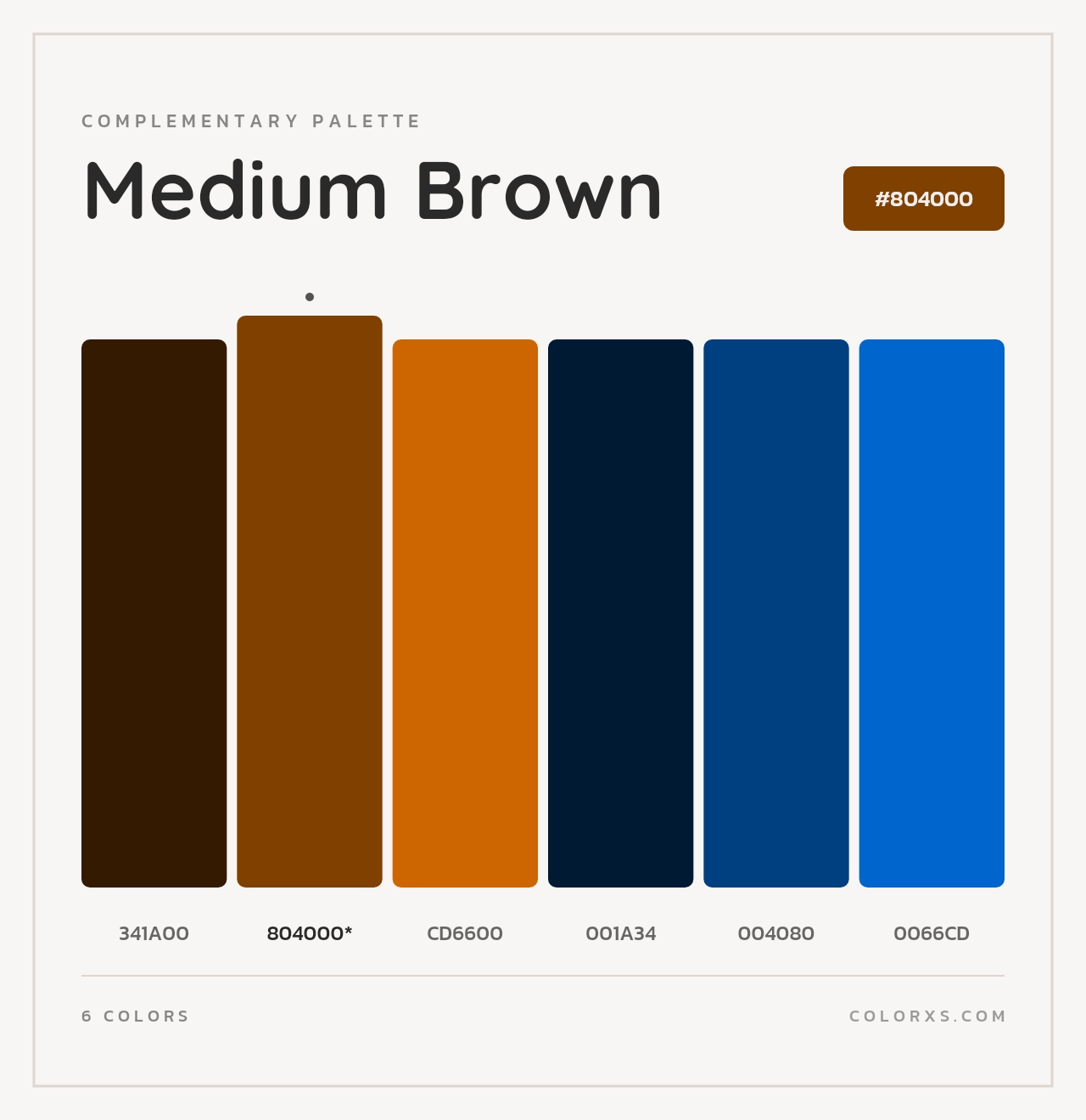 Medium Brown - Complementary Color Palette